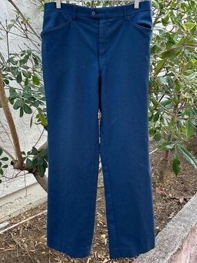 Vintage 1970s Austin Reed John Weitz Blue Wool Flare Pants 34x32